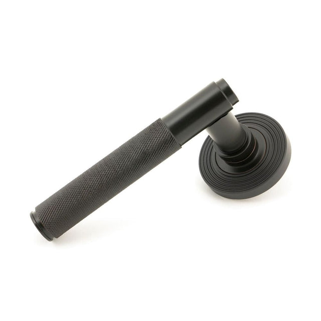 From The Anvil Door Furniture Aged Bronze / Round Rose From The Anvil - Aged Bronze Brompton Lever on Rose Set (Beehive) - Unsprung