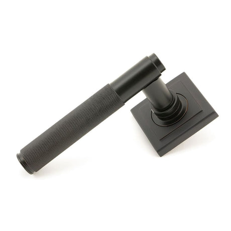 From The Anvil Door Furniture Aged Bronze / Square Rose From The Anvil - Aged Bronze Brompton Lever on Rose Set (Square) - Unsprung