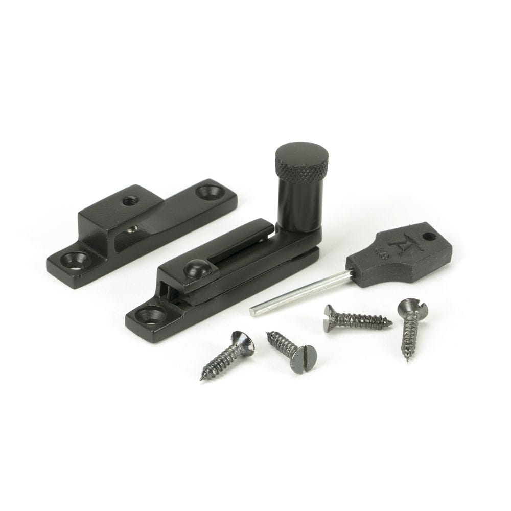 From The Anvil Window Furniture Aged Bronze / Sash Window Quadrant Fasteners / Yes From The Anvil - Aged Bronze Brompton Quadrant Fastener - Narrow