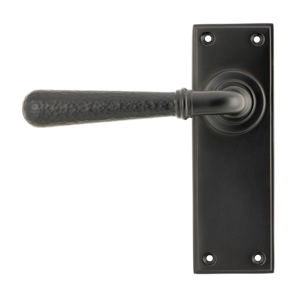 From The Anvil Door Furniture Aged Bronze / Latch Handles From The Anvil - Aged Bronze Hammered Newbury Lever Latch Set