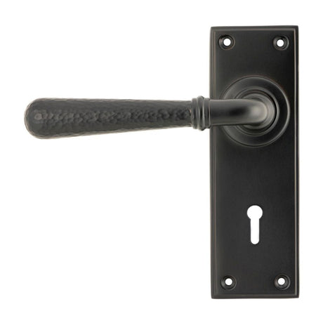From The Anvil Door Furniture Aged Bronze / Std. Lock Handles From The Anvil - Aged Bronze Hammered Newbury Lever Lock Set