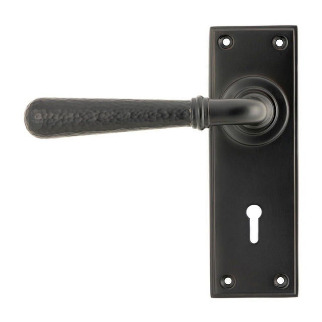 From The Anvil Door Furniture Aged Bronze / Std. Lock Handles From The Anvil - Aged Bronze Hammered Newbury Lever Lock Set