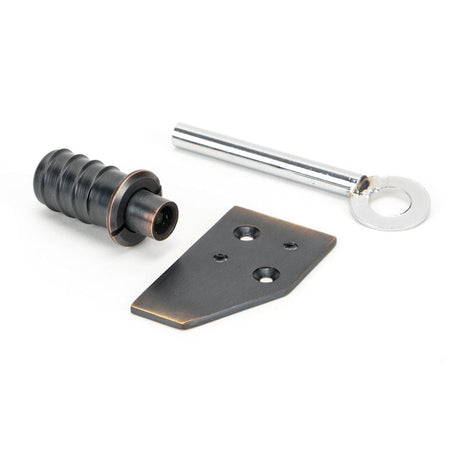 From The Anvil Window Furniture Aged Bronze / Locking Sash Stops From The Anvil - Aged Bronze Key-Flush Sash Stop
