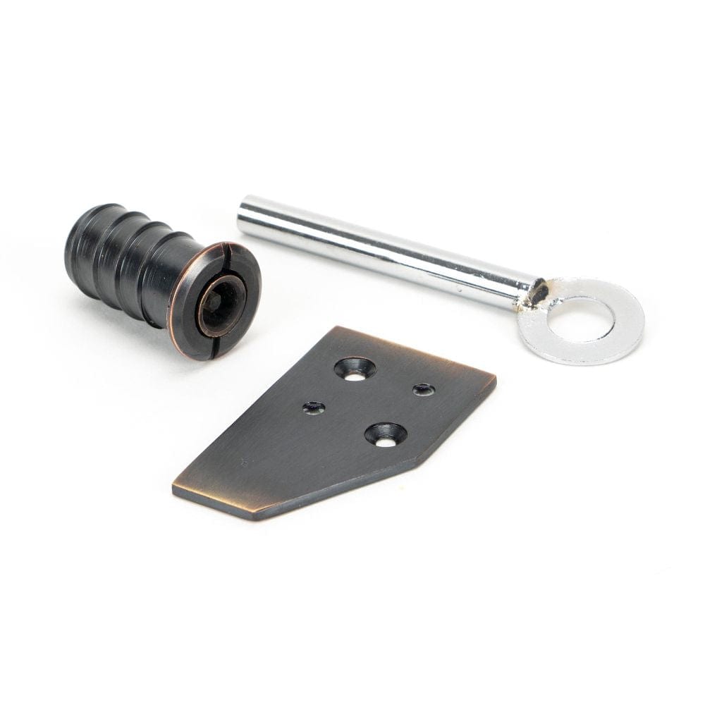 From The Anvil Window Furniture Aged Bronze / Locking Sash Stops From The Anvil - Aged Bronze Key-Flush Sash Stop