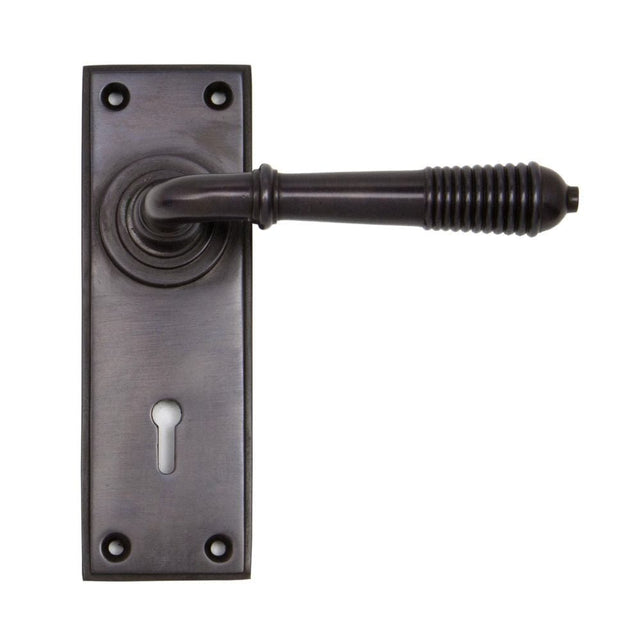 From The Anvil Door Furniture Aged Bronze / Std. Lock Handles From The Anvil - Aged Bronze Reeded Lever Lock Set