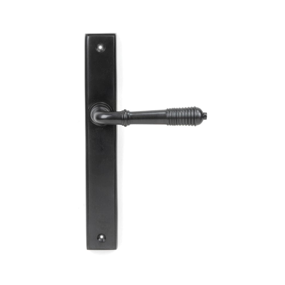 From The Anvil Door Furniture Aged Bronze / Multi Point Latch Set From The Anvil - Aged Bronze Reeded Slimline Lever Espag. Latch Set