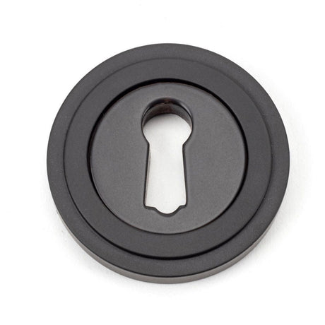 From The Anvil Door Furniture Aged Bronze / Mortice Key Profile Escutcheons From The Anvil - Aged Bronze Round Escutcheon (Art Deco)
