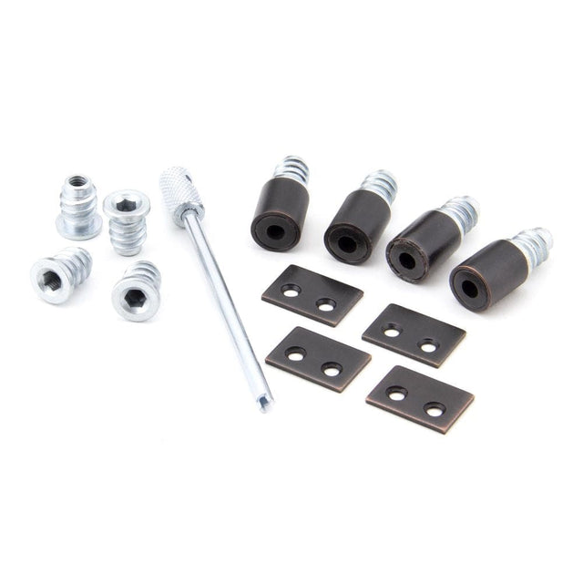 From The Anvil Window Furniture Aged Bronze / Locking Sash Stops From The Anvil - Aged Bronze Secure Stops (Pack of 4)