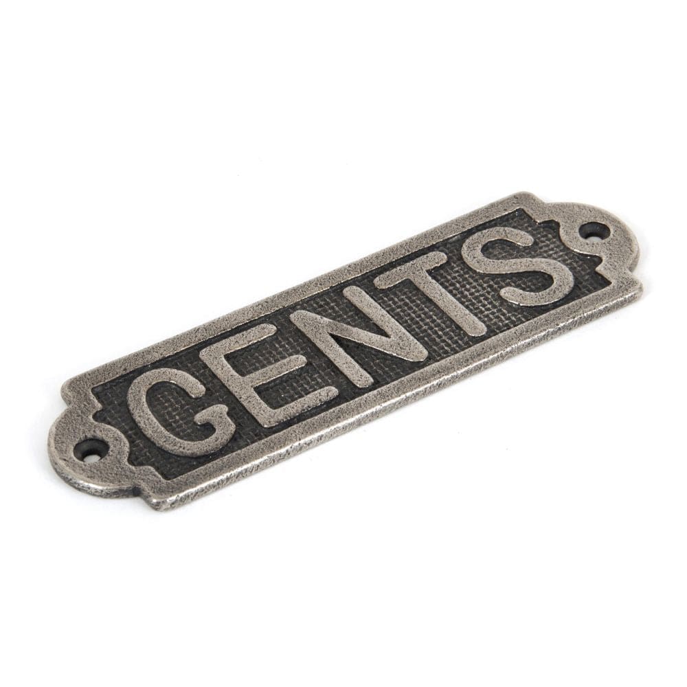 From The Anvil Door Furniture Antique Pewter / Signs From The Anvil - Antique Pewter Gents Sign
