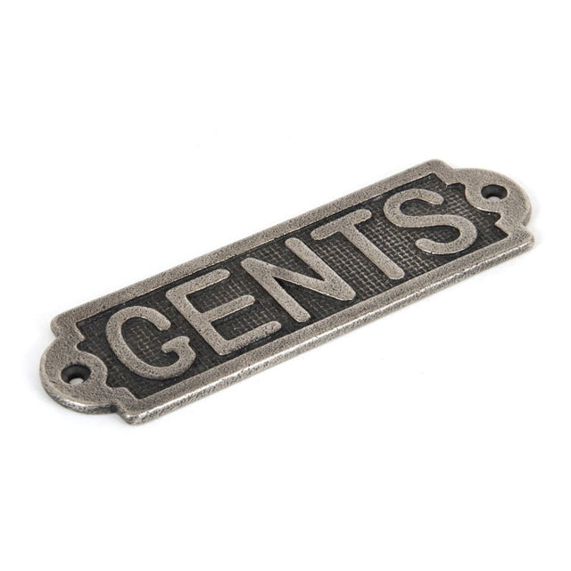 From The Anvil Door Furniture Antique Pewter / Signs From The Anvil - Antique Pewter Gents Sign