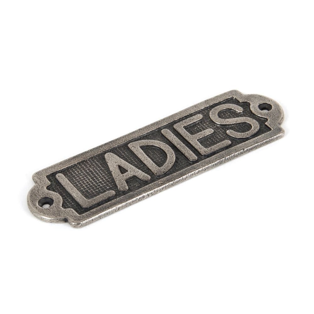 From The Anvil Door Furniture Antique Pewter / Signs From The Anvil - Antique Pewter Ladies Sign