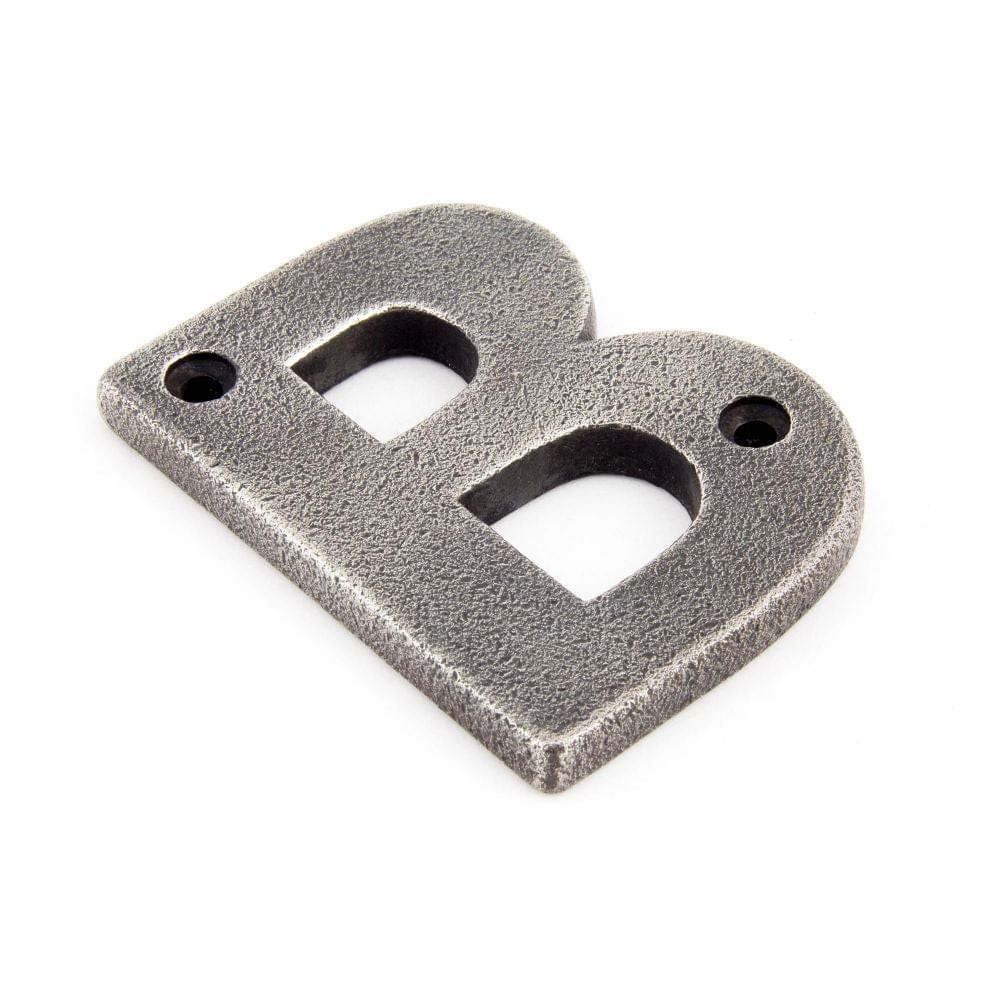 From The Anvil Door Furniture Antique Pewter / Letters / B From The Anvil - Antique Pewter Letter B