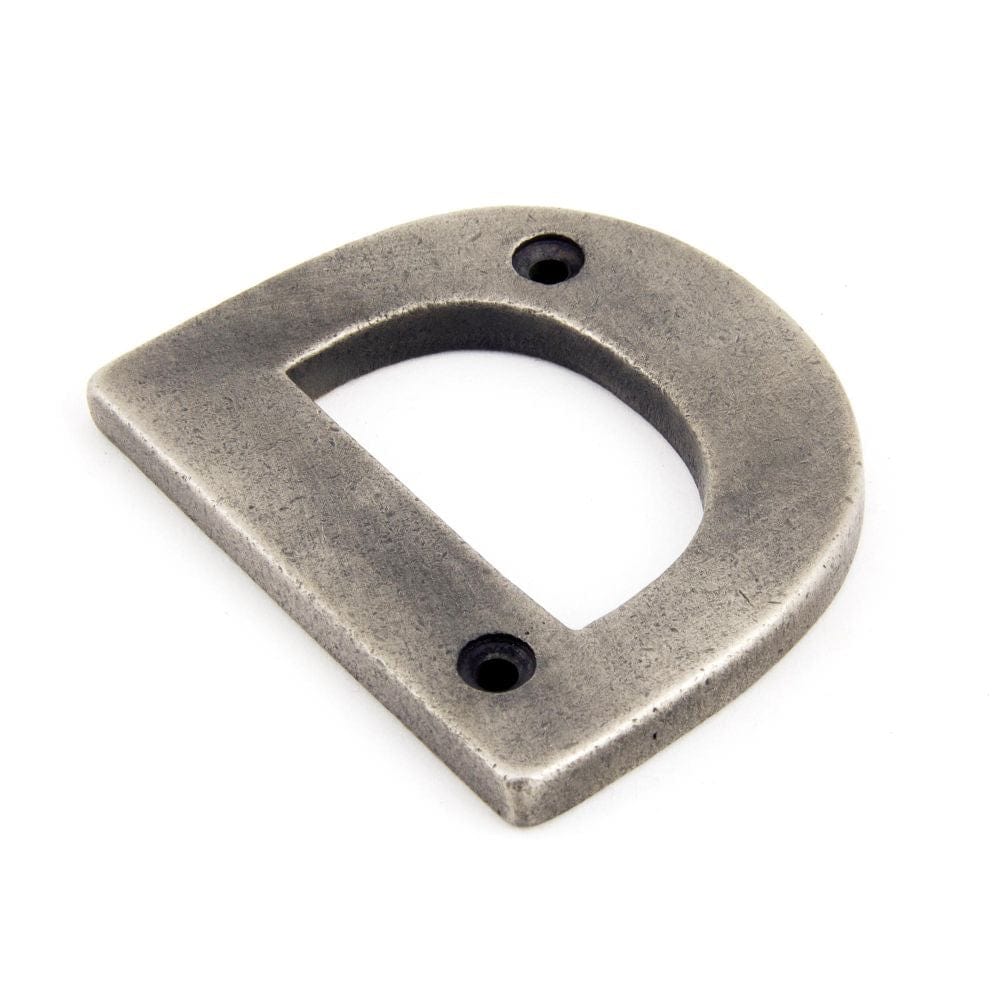 From The Anvil Door Furniture Antique Pewter / Letters / D From The Anvil - Antique Pewter Letter D
