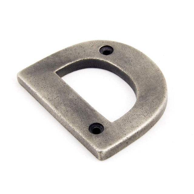 From The Anvil Door Furniture Antique Pewter / Letters / D From The Anvil - Antique Pewter Letter D