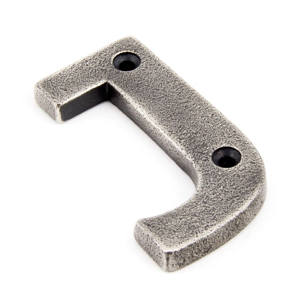 From The Anvil Door Furniture Antique Pewter / Letters / J From The Anvil - Antique Pewter Letter J