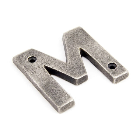 From The Anvil Door Furniture Antique Pewter / Letters / M From The Anvil - Antique Pewter Letter M