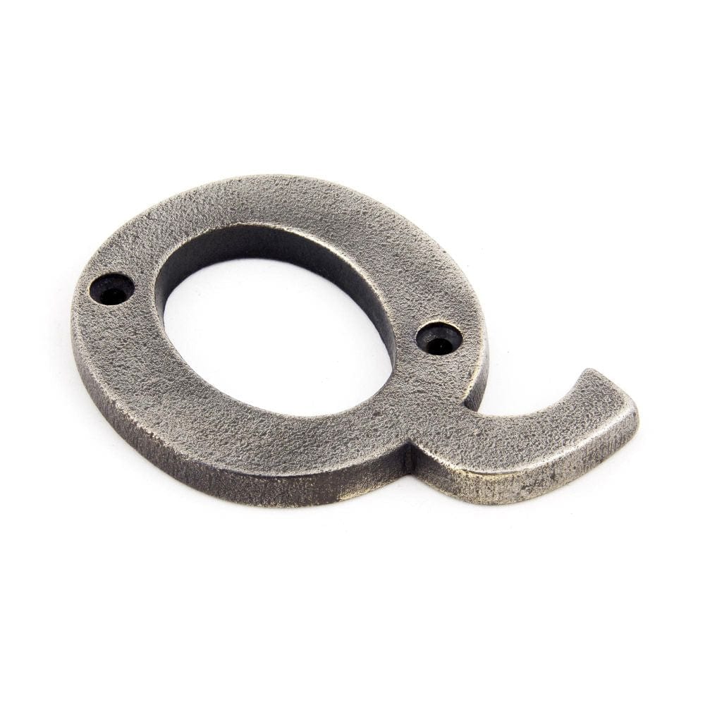 From The Anvil Door Furniture Antique Pewter / Letters / Q From The Anvil - Antique Pewter Letter Q