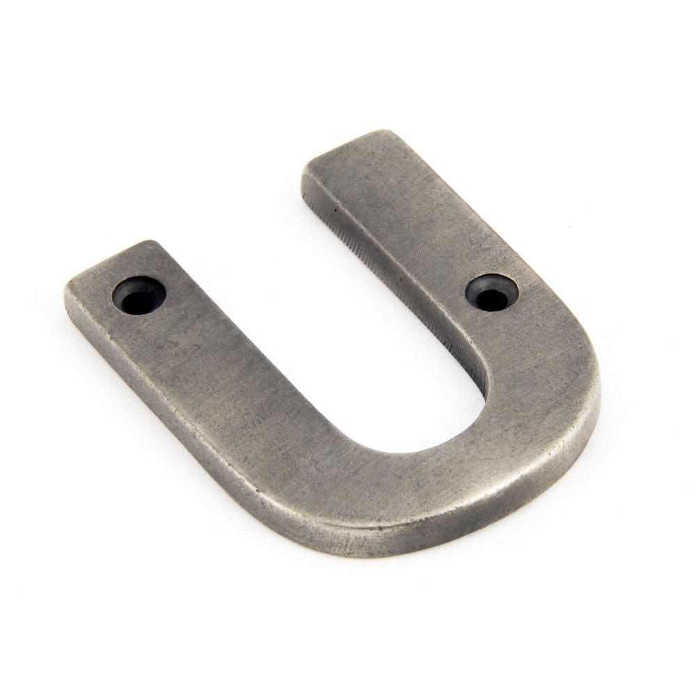 From The Anvil Door Furniture Antique Pewter / Letters / U From The Anvil - Antique Pewter Letter U