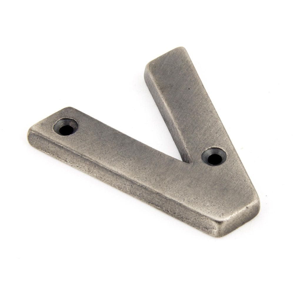From The Anvil Door Furniture Antique Pewter / Letters / V From The Anvil - Antique Pewter Letter V