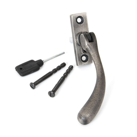 From The Anvil Window Furniture Antique Pewter / Left Hand / Yes From The Anvil - Antique Pewter Slim Peardrop Espag - LH