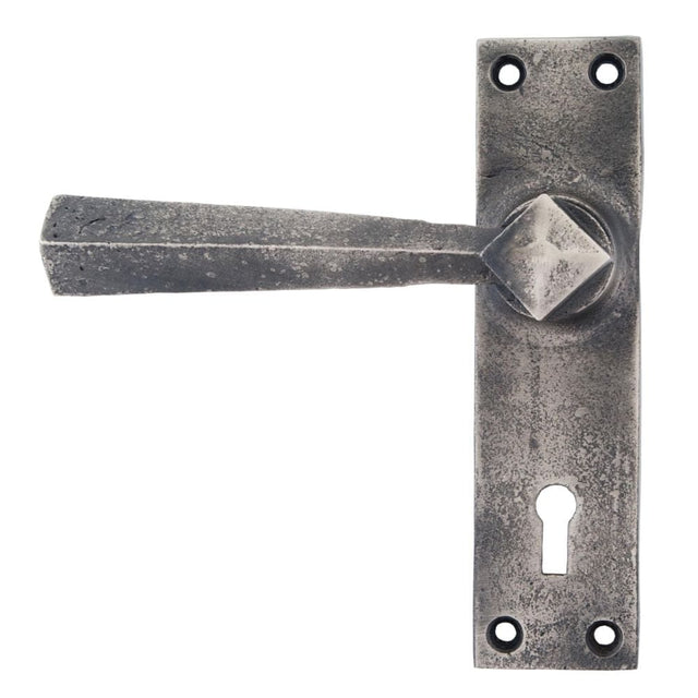 From The Anvil Door Furniture Antique Pewter / Std. Lock Handles From The Anvil - Antique Pewter Straight Lever Lock Set