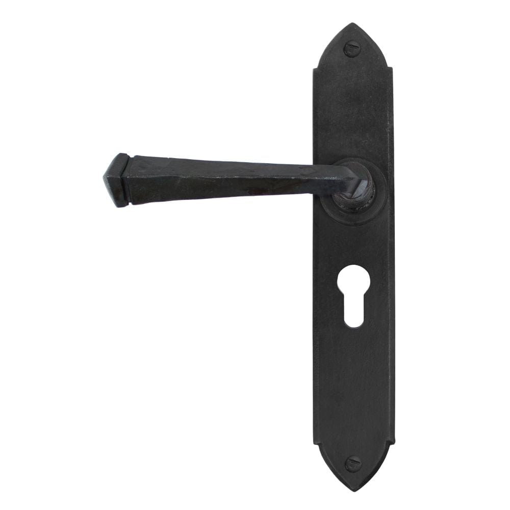 From The Anvil Door Furniture Beeswax / Euro Profile Lock Handles From The Anvil - Beeswax Gothic Lever Euro Lock Set