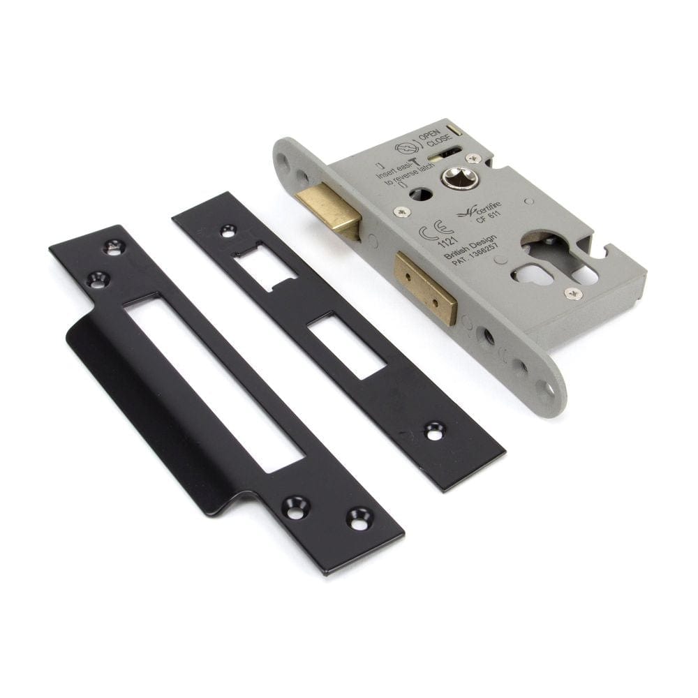 From The Anvil Locks & Latches Black / Euro Profile Sashlocks / 2.5" / 65mm From The Anvil - Black 2.5" Euro Profile Sash Lock
