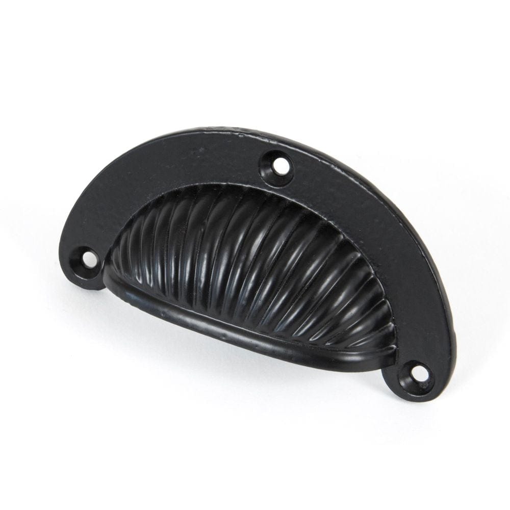 From The Anvil Cabinet Hardware Black / Cabinet Cup Pulls From The Anvil - Black 3" Flower Drawer Pull