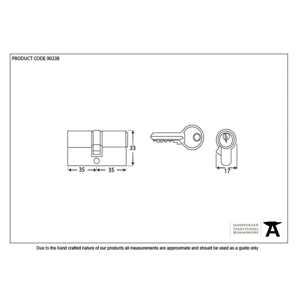 From The Anvil Locks & Latches Black / Euro Double Cylinders / 35 x 35mm From The Anvil - Black 35/35 6pin Euro Cylinder KA