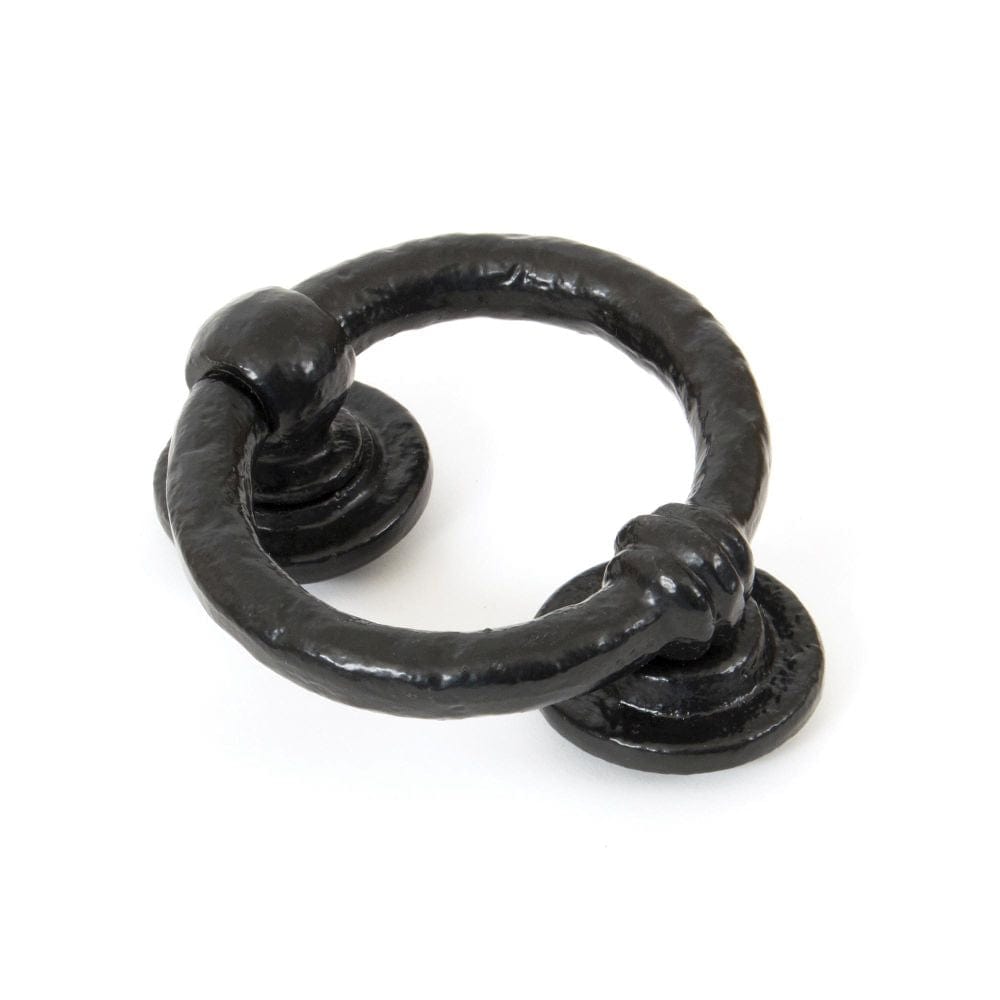 From The Anvil Door Furniture Black / Ring Door Knocker From The Anvil - Black 4" Ring Door Knocker