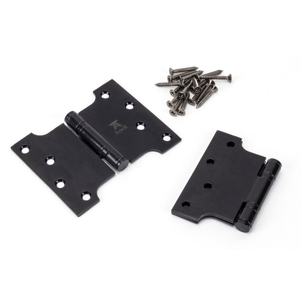From The Anvil Hinges Black / Parliament Hinges / 4" x (102mm) From The Anvil - Black 4" x 3" x 5" Parliament Hinge (pair) ss