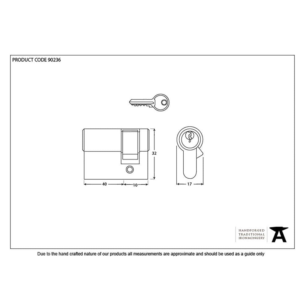 From The Anvil Locks & Latches Black / Euro Cylinders Single / 40 x 10mm From The Anvil - Black 40/10 6pin Single Cylinder