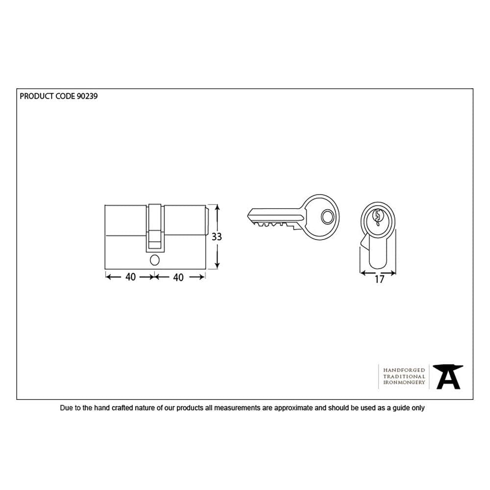 From The Anvil Locks & Latches Black / Euro Double Cylinders / 40 x 40mm From The Anvil - Black 40/40 6pin Euro Cylinder KA