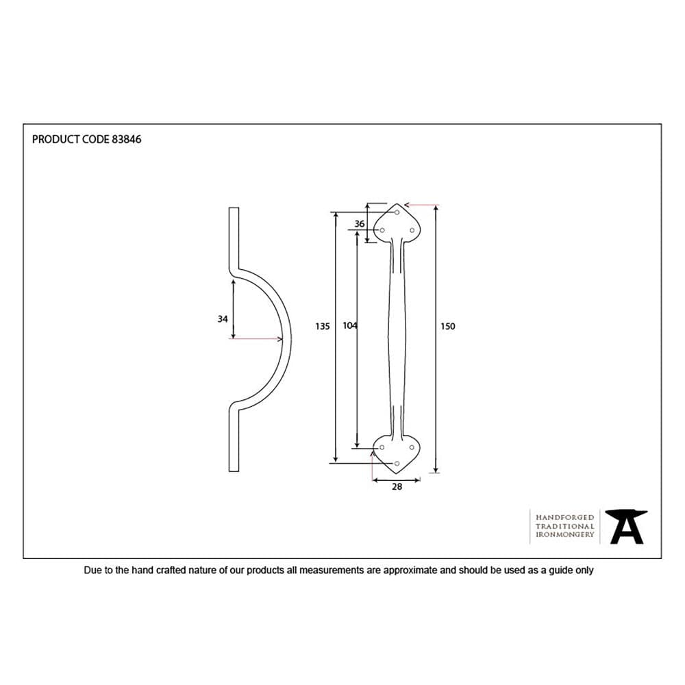 From The Anvil Window Furniture Black / Sash Window Lifts From The Anvil - Black 6" Sash Pull