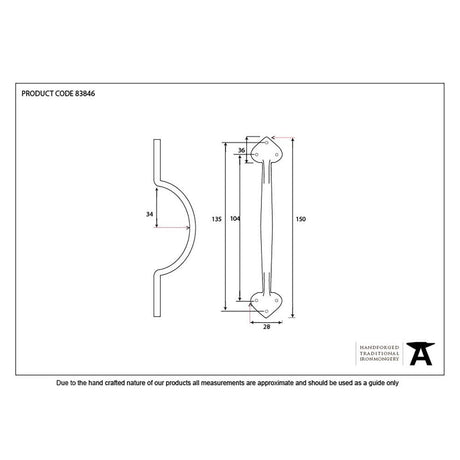 From The Anvil Window Furniture Black / Sash Window Lifts From The Anvil - Black 6" Sash Pull