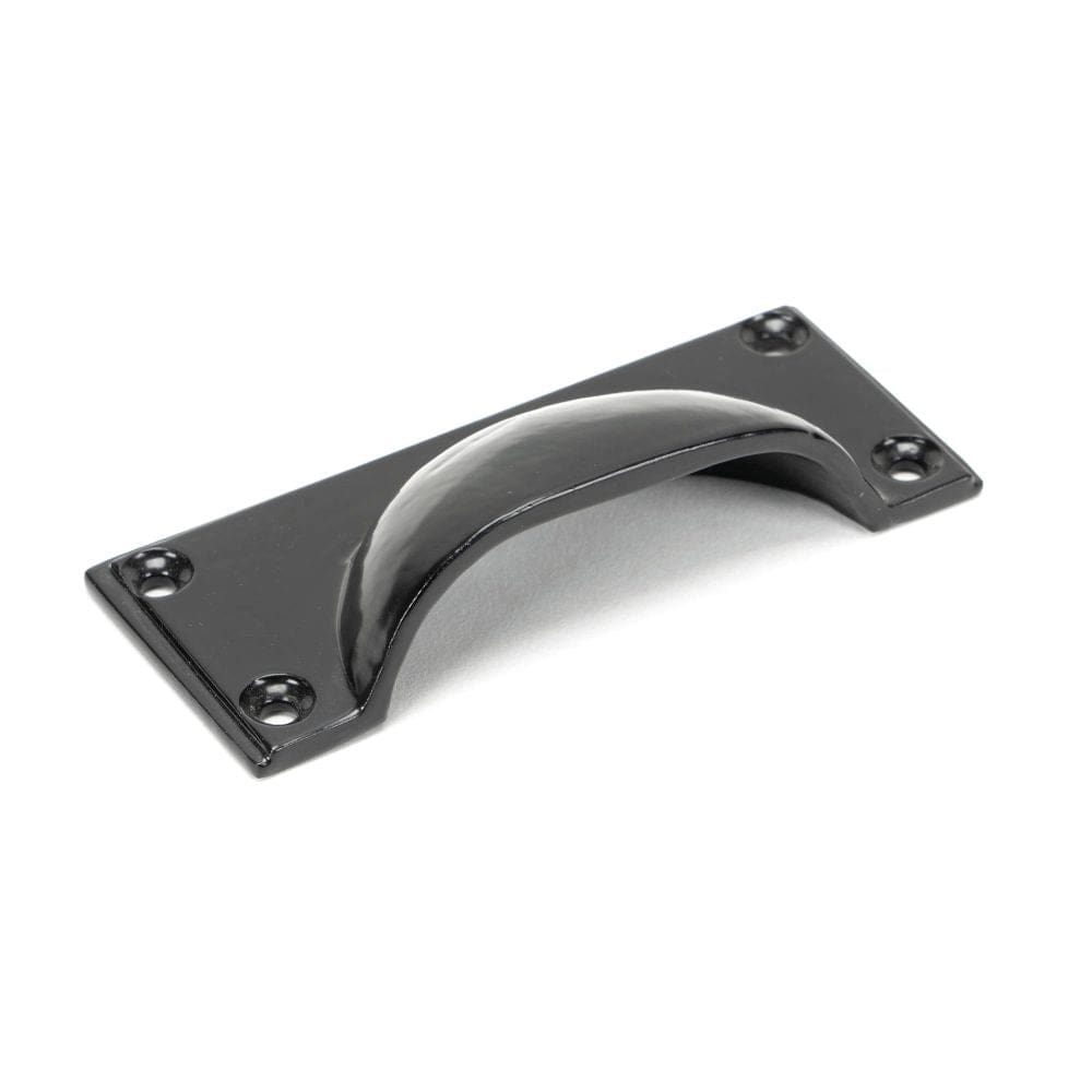 From The Anvil Cabinet Hardware Black / Cabinet Cup Pulls From The Anvil - Black Art Deco Drawer Pull