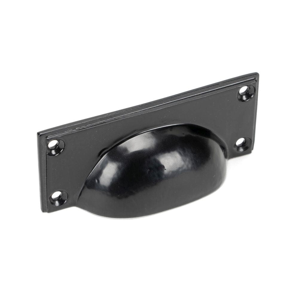 From The Anvil Cabinet Hardware Black / Cabinet Cup Pulls From The Anvil - Black Art Deco Drawer Pull