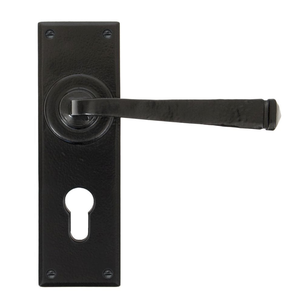From The Anvil Door Furniture Black / Euro Profile Lock Handles From The Anvil - Black Avon Lever Euro Lock Set