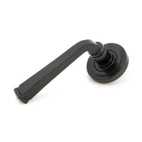 From The Anvil Door Furniture Black / Round Rose From The Anvil - Black Avon Round Lever on Rose Set (Art Deco)