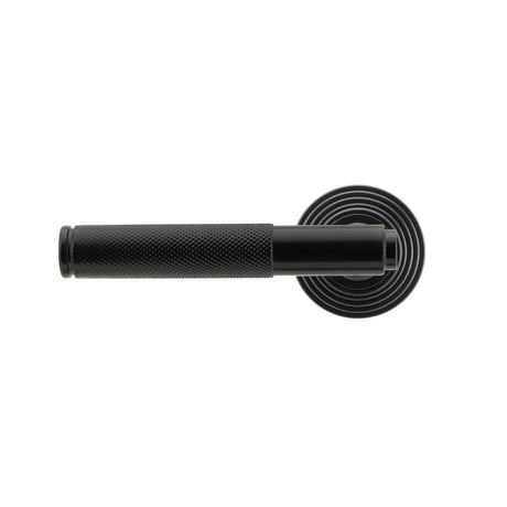 From The Anvil Door Furniture Black / Round Rose From The Anvil - Black Brompton Lever on Rose Set (Beehive) - Unsprung