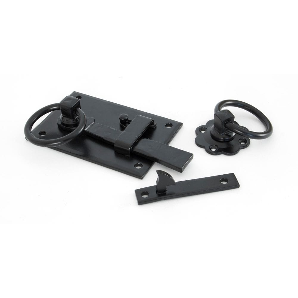 From The Anvil Door Furniture Black / Ring Latch From The Anvil - Black Cottage Latch - LH