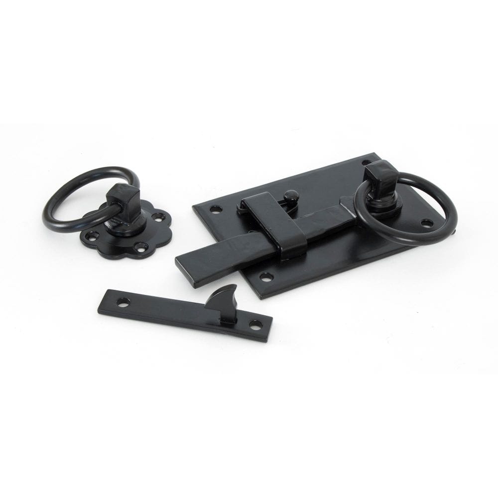 From The Anvil Door Furniture Black / Ring Latch From The Anvil - Black Cottage Latch - RH