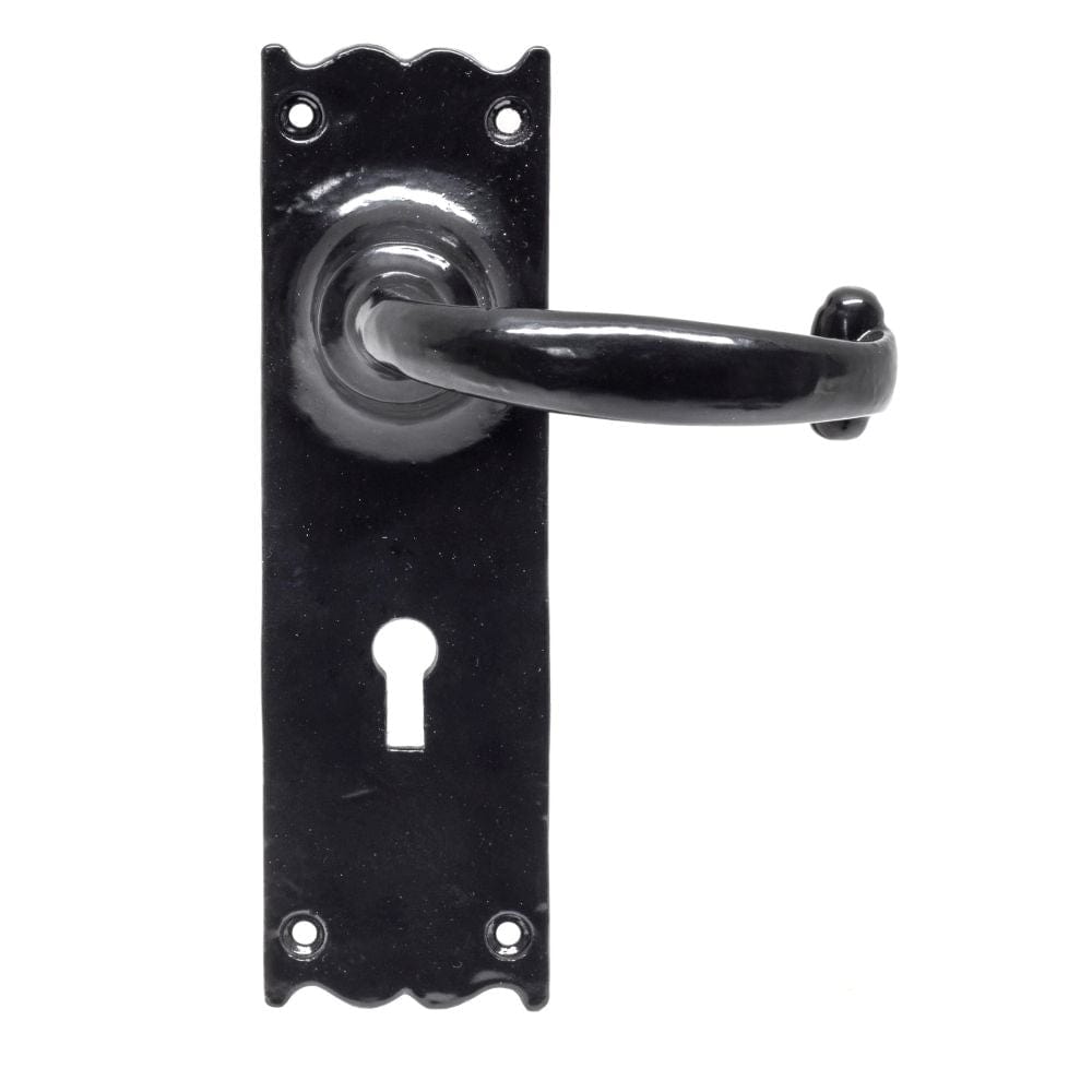 From The Anvil Door Furniture Black / Std. Lock Handles From The Anvil - Black Cottage Lever Lock Set