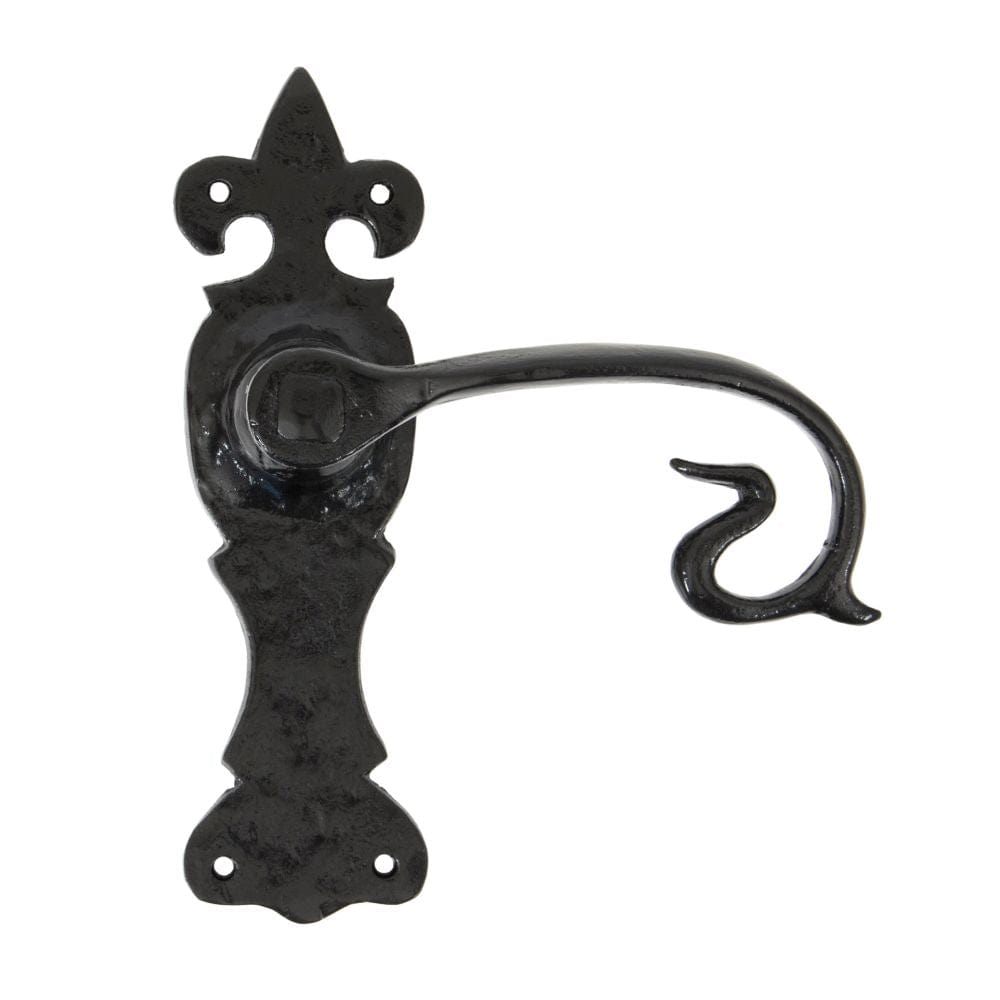 From The Anvil Door Furniture Black / Latch Handles From The Anvil - Black Curly Lever Latch Set