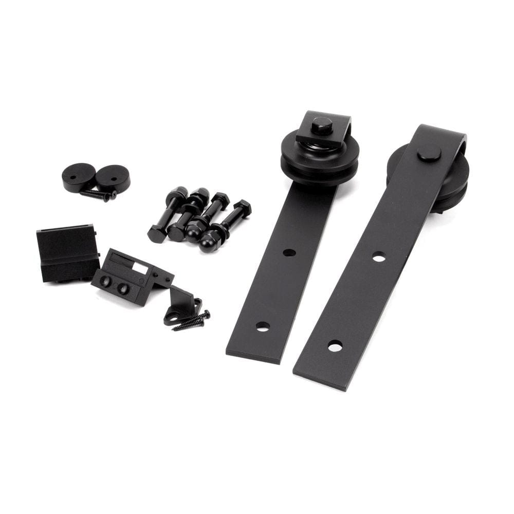 From The Anvil Door Furniture Black / Sliding Door Gear From The Anvil - Black Door Hanging Set for Sliding Door Kit