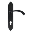 From The Anvil Door Furniture Black / Multi Point Lock Set / 92mm c/c From The Anvil - Black Gothic Curved Lever Espag. Lock Set