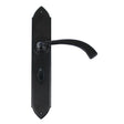 From The Anvil Door Furniture Black / Bathroom Lock Handles From The Anvil - Black Gothic Curved Sprung Lever Bathroom Set