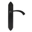 From The Anvil Door Furniture Black / Latch Handles From The Anvil - Black Gothic Curved Sprung Lever Latch Set