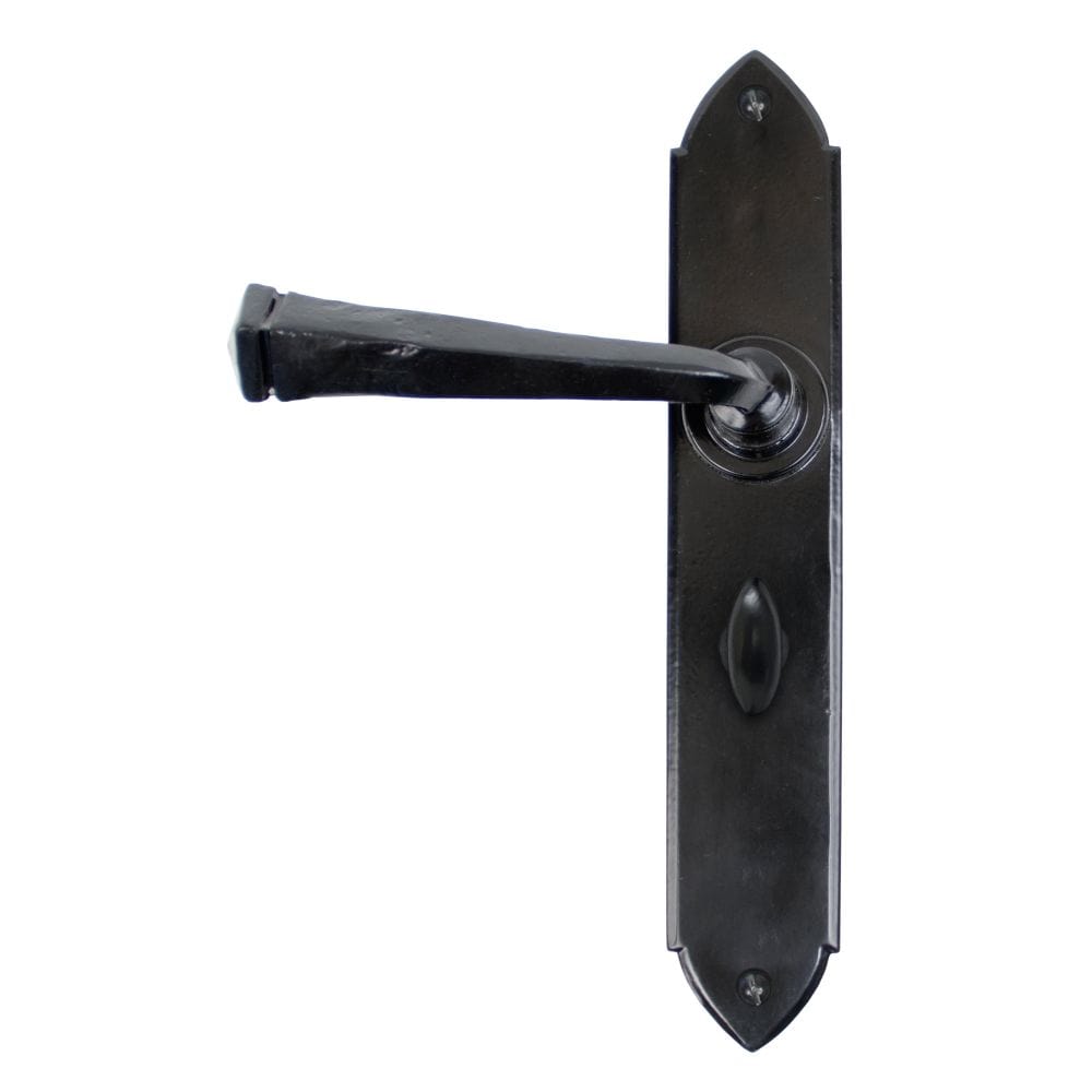 From The Anvil Door Furniture Black / Bathroom Lock Handles From The Anvil - Black Gothic Lever Bathroom Set