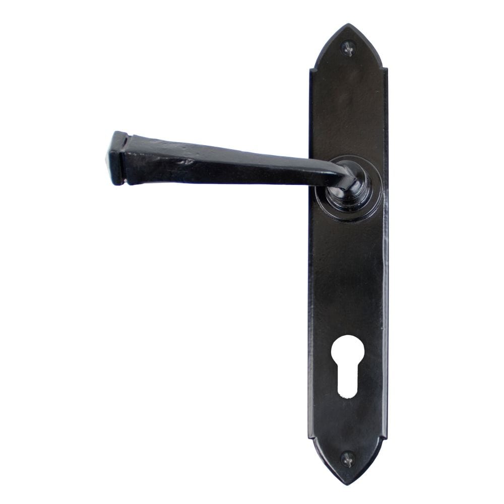 From The Anvil Door Furniture Black / Multi Point Lock Set / 92mm c/c From The Anvil - Black Gothic Lever Espag. Lock Set